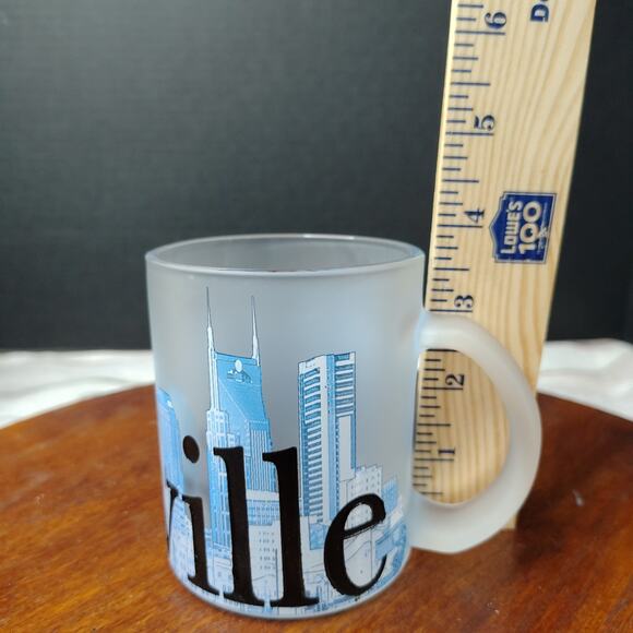NASHVILLE Tennessee USA Downtown City Scape Frosted Glass Embossed Coffee Mug - Picture 8 of 8